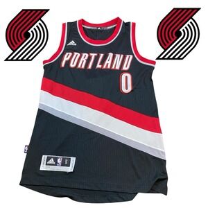 Adidas NBA Portland Trail Blazers Damian Lillard #0 Jersey Men's Size SMALL L+2